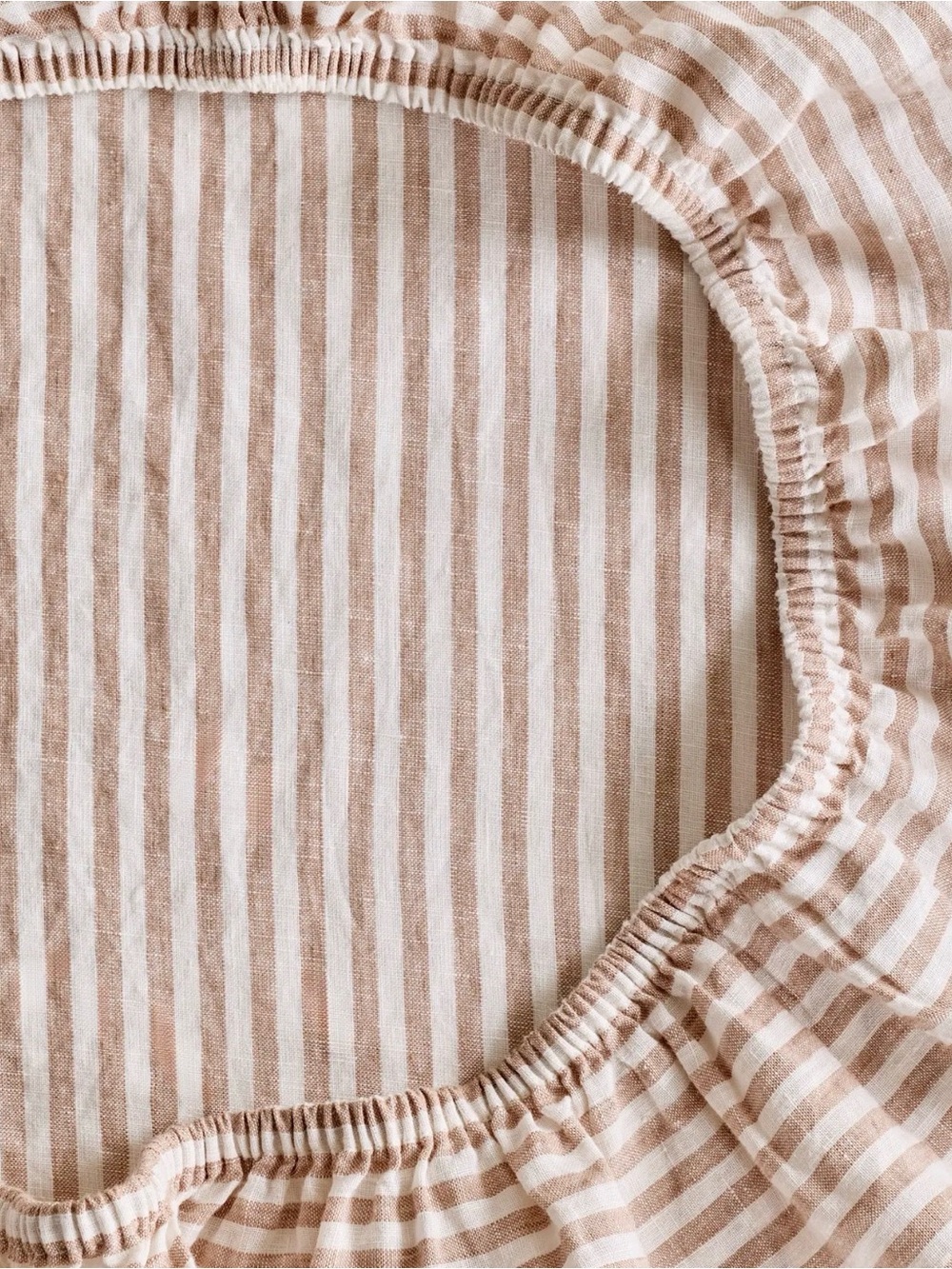 Full Striped Latte Linen Sheet Set - Retail $174 - Picture 3 of 5
